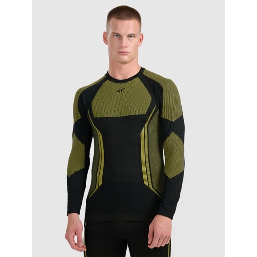 Męska bielizna termoaktywna (góra) 4F 4FRAW25USEAM268 - żółta ze sklepu Sportstylestory.com w kategorii Bielizna termoaktywna męska - zdjęcie 187580525