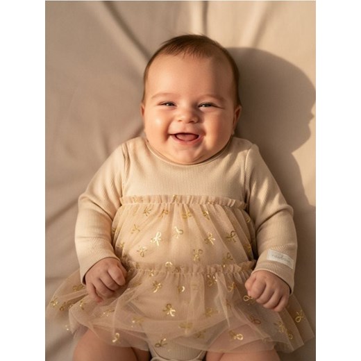 Sinsay - Body z sukienką - beżowy ze sklepu Sinsay w kategorii Odzież dla niemowląt - zdjęcie 187581166