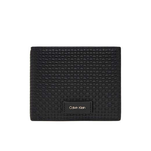 Portfel Calvin Klein Embossed Woven Billfold W/ Coin LV04D1125G Czarny ze sklepu eobuwie.pl w kategorii Portfele męskie - zdjęcie 187581955