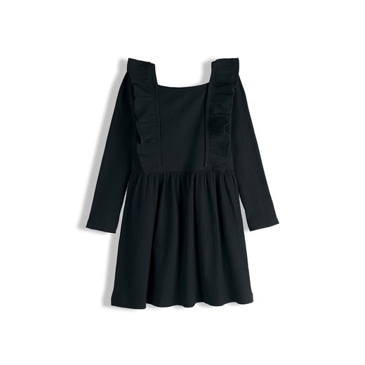 GATE Prążkowana sukienka z falbankami 4Y ze sklepu gateshop w kategorii Sukienki dziewczęce - zdjęcie 187582577