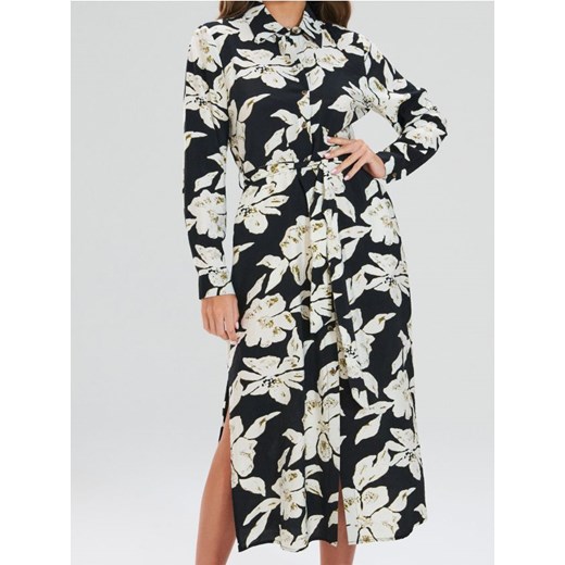 Sinsay - Sukienka ze wzorem w kwiaty - czarny ze sklepu Sinsay w kategorii Sukienki - zdjęcie 187582955