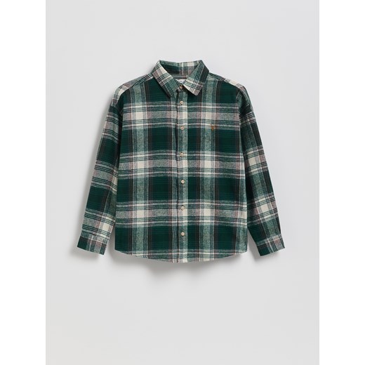 Reserved - Bawełniana koszula w kratę - zielony ze sklepu Reserved w kategorii Koszule chłopięce - zdjęcie 187583468