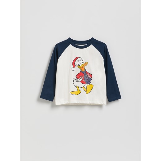 Reserved - Longsleeve Kaczor Donald - złamana biel ze sklepu Reserved w kategorii T-shirty chłopięce - zdjęcie 187583506