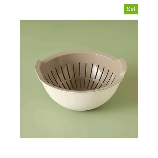 Violeta Home 2-częściowy zestaw w kolorze szaro-białym - wys. 11 x Ø 25,5 cm ze sklepu Limango Polska w kategorii Akcesoria kuchenne - zdjęcie 187583625