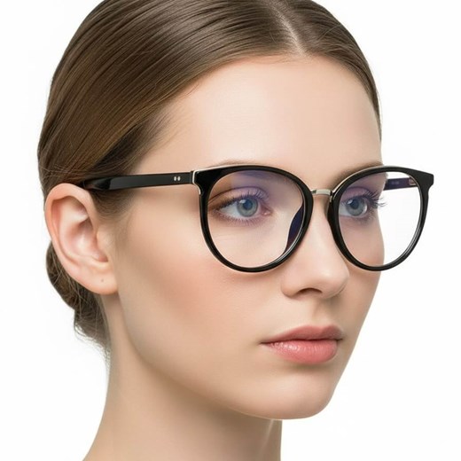 Okulary damskie z filtrem BLUE LIGHT do komputera zerówki EST-109K-1 Estillo ze sklepu Stylion w kategorii Okulary zerówki damskie - zdjęcie 187584108