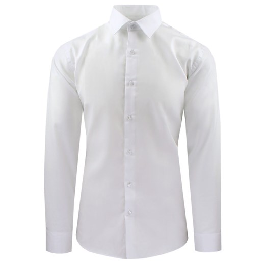 Męska Koszula Wizytowa, Taliowany Krój - Victorio - Biel KSDWVCTO816sL ze sklepu JegoSzafa.pl w kategorii Koszule męskie - zdjęcie 187584237