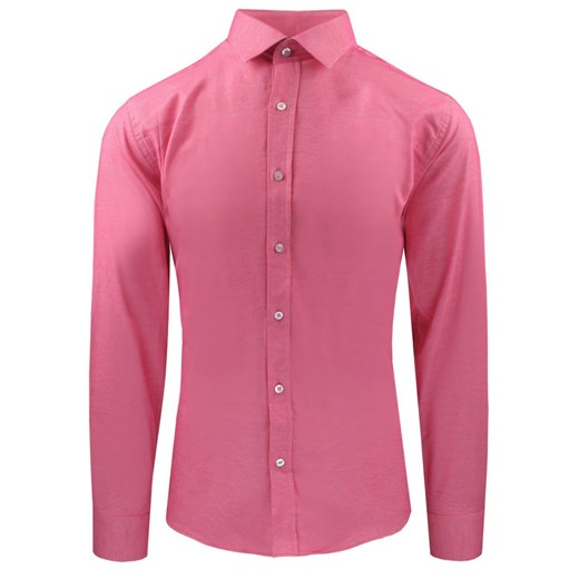 Męska Koszula Wizytowa, Taliowany Krój - Victorio - Różowa KSDWVCTO792sl ze sklepu JegoSzafa.pl w kategorii Koszule męskie - zdjęcie 187584246