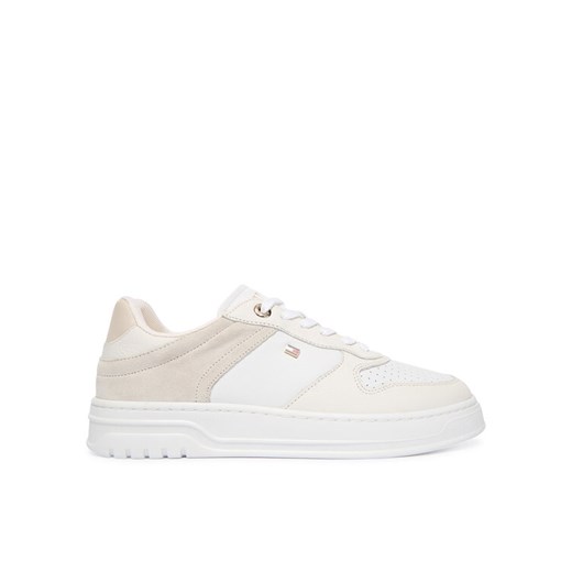Sneakersy Tommy Hilfiger Th Sporty Cupsole Tumbled Ltr FW0FW09024 Écru ze sklepu eobuwie.pl w kategorii Buty sportowe damskie - zdjęcie 187584736