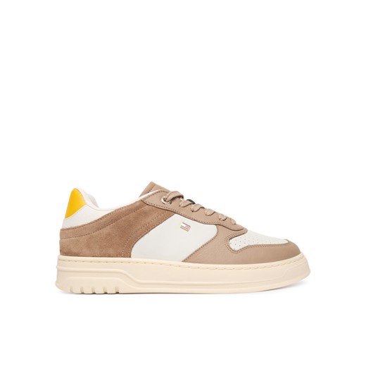 Tommy Hilfiger Sneakersy Th Sporty Cupsole Tumbled Ltr FW0FW09024 Beżowy ze sklepu MODIVO w kategorii Buty sportowe damskie - zdjęcie 187585337