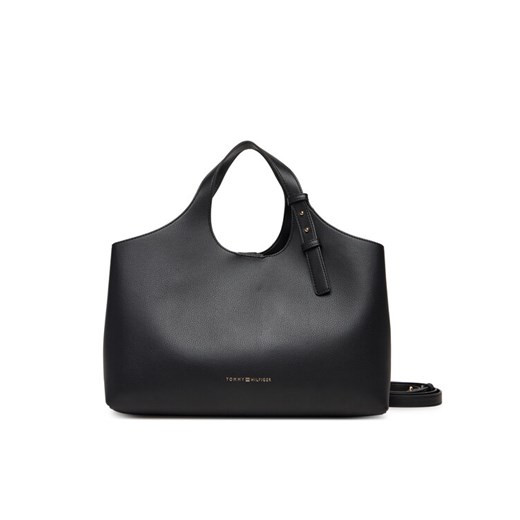 Tommy Hilfiger Torebka Th Logo Satchel AW0AW18282 Czarny ze sklepu MODIVO w kategorii Torebki damskie - zdjęcie 187585366