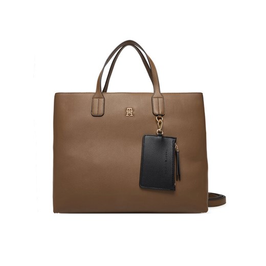 Tommy Hilfiger Torebka Th Icon Satchel AW0AW18122 Brązowy ze sklepu MODIVO w kategorii Torebki damskie - zdjęcie 187585415