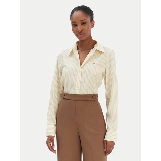 Tommy Hilfiger Koszula Ess WW0WW47169 Żółty Regular Fit ze sklepu MODIVO w kategorii Koszule damskie - zdjęcie 187585419