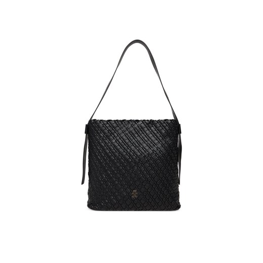 Tommy Hilfiger Torebka Th Braided Maxi Hobo AW0AW18161 Czarny ze sklepu MODIVO w kategorii Torebki damskie - zdjęcie 187585429