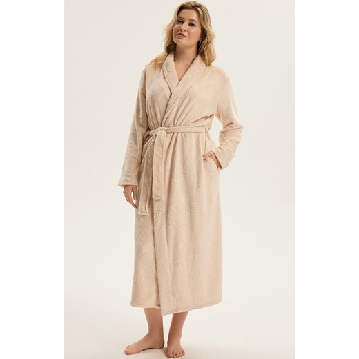 Esotiq długi szlafrok damski Como 43935-80X, Kolor beżowy, Rozmiar L/XL, Esotiq ze sklepu Primodo w kategorii Szlafroki damskie - zdjęcie 187586286