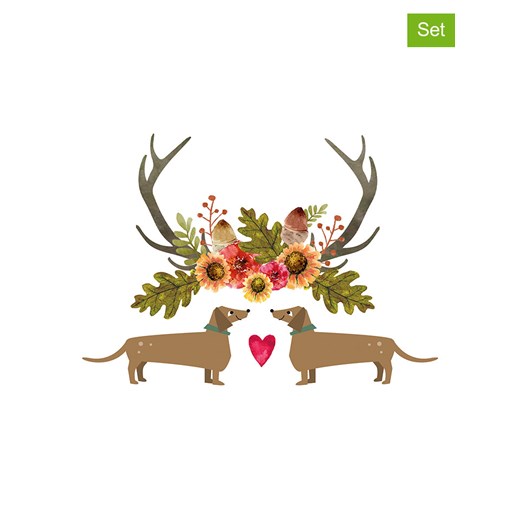 ppd Serwetki (40 szt.) &quot;Waltraut &amp; Walter&quot; w kolorze biało-jasnobrązowym ze sklepu Limango Polska w kategorii Akcesoria kuchenne - zdjęcie 187586577