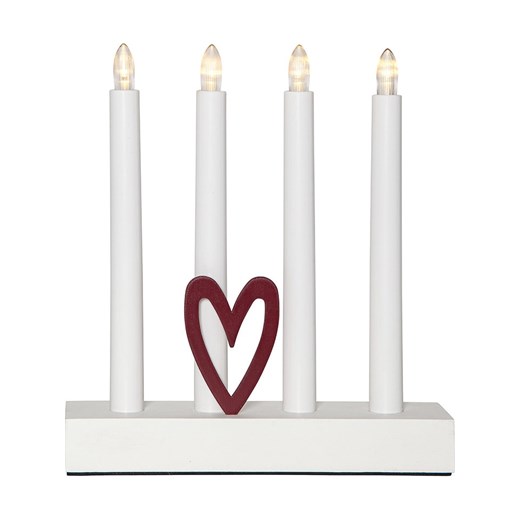 STAR Trading Świecznik LED &quot;Hilma&quot; w kolorze biało-czerwonym - 22 x 24,5 cm ze sklepu Limango Polska w kategorii Oświetlenie - zdjęcie 187586698