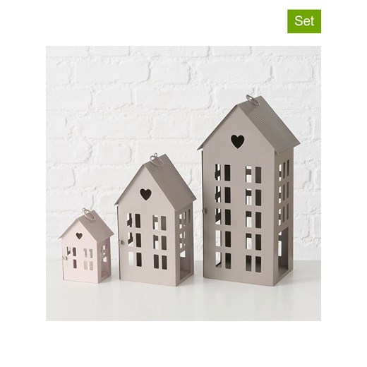 Boltze Lampiony (3 szt.) &quot; Alamo&quot; w kolorze beżowo-szaro-jasnobrązowym ze sklepu Limango Polska w kategorii Świeczniki - zdjęcie 187586827