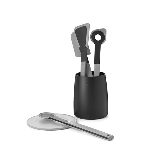 Woll Pojemnik w kolorze czarno-szarym na przybory kuchenne - wys. 15 x Ø 12 cm ze sklepu Limango Polska w kategorii Akcesoria kuchenne - zdjęcie 187586889