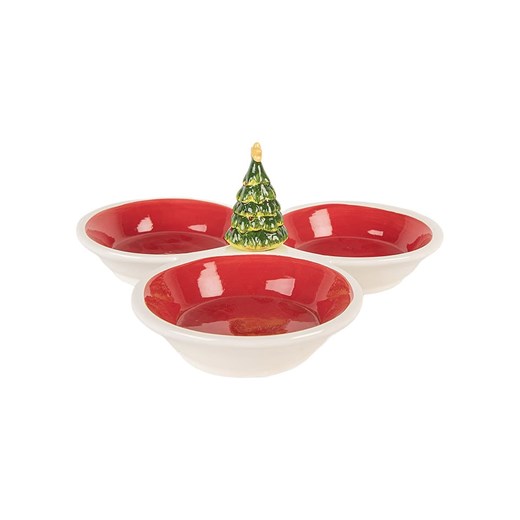 Clayre &amp; Eef Miska w kolorze biało-czerwonym do serwowania - Ø 26 cm ze sklepu Limango Polska w kategorii Naczynia - zdjęcie 187586955