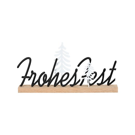 POSIWIO Dekoracja &quot;Frohes Fest&quot; w kolorze czarno-jasnobrązowym - 28,5 x 14 cm ze sklepu Limango Polska w kategorii Dekoracje - zdjęcie 187586976