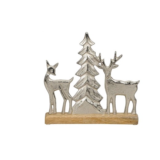 POSIWIO Figurka dekoracyjna &quot;Deer&quot; w kolorze srebrnym - 26 x 26 x 5 cm ze sklepu Limango Polska w kategorii Dekoracje - zdjęcie 187586979