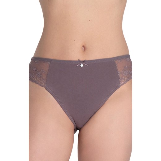 2-pak figi damskie bawełniane z koronką L-1590BI, Kolor czarno-szary, Rozmiar L, LAMA ze sklepu Intymna w kategorii Majtki damskie - zdjęcie 187587458
