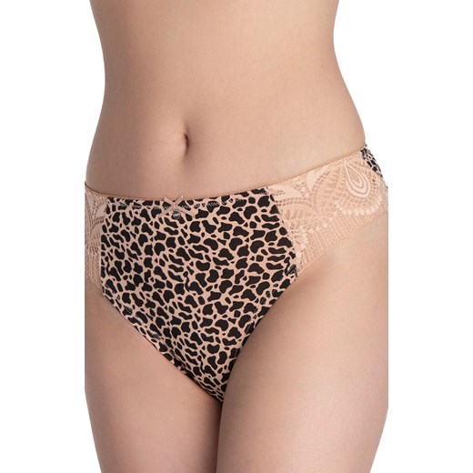 2-pak bawełniane figi damskie L-1589BI, Kolor beżowo-czarny, Rozmiar L, LAMA ze sklepu Intymna w kategorii Majtki damskie - zdjęcie 187587469