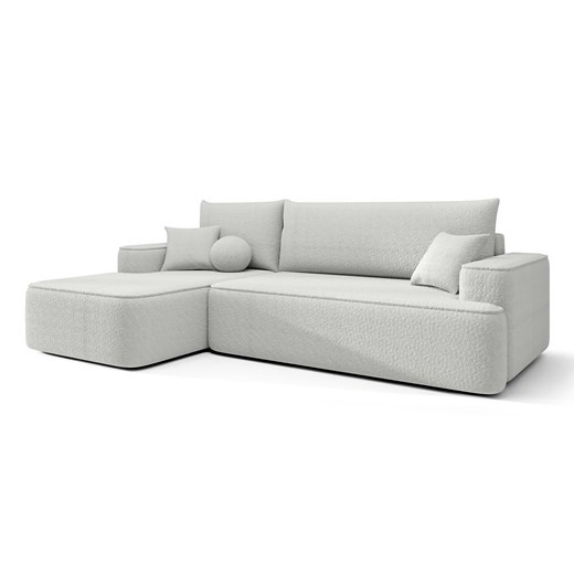 Biały rozkładany narożnik z pojemnikiem H7-H02 ze sklepu Edinos.pl w kategorii Narożniki - zdjęcie 187587497