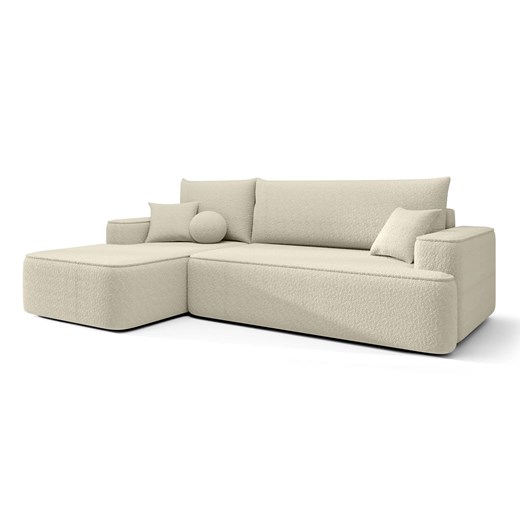 Beżowy narożnik tapicerowany z pojemnikiem P3-A60 ze sklepu Edinos.pl w kategorii Narożniki - zdjęcie 187587506