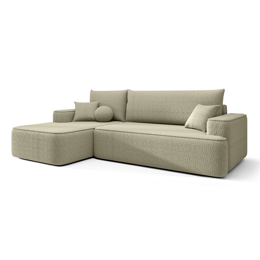 Ciemnobeżowy tapicerowany narożnik z pojemnikiem E4-N54 ze sklepu Edinos.pl w kategorii Narożniki - zdjęcie 187587509