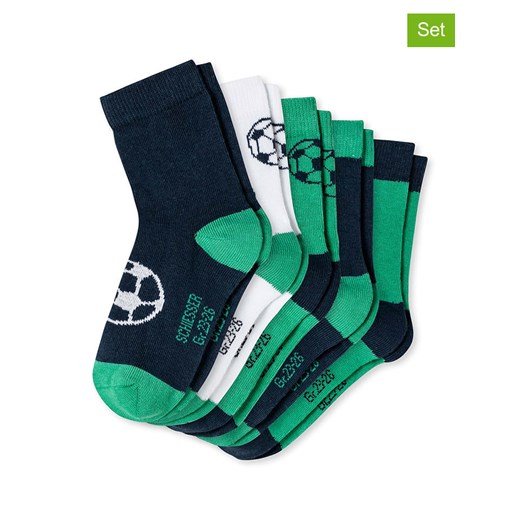 Schiesser Skarpety (5 par) w kolorze granatowo-zielonym ze sklepu Limango Polska w kategorii Skarpetki dziecięce - zdjęcie 187588516
