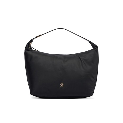 Torebka Tommy Hilfiger Th Go Hobo Nylon AW0AW18229 Czarny ze sklepu eobuwie.pl w kategorii Torby Shopper bag - zdjęcie 187588568