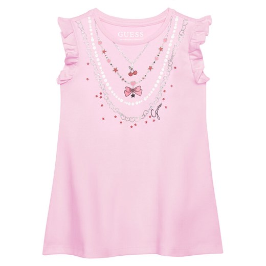 Guess Sukienka codzienna K6RK02 KA6W4 Różowy Regular Fit ze sklepu MODIVO w kategorii Sukienki dziewczęce - zdjęcie 187588686