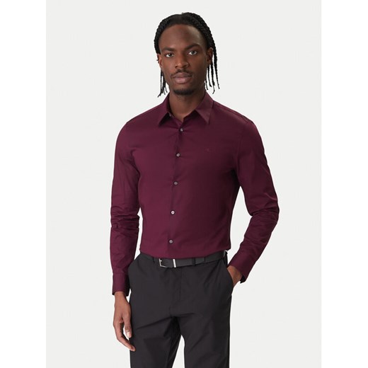 Calvin Klein Koszula LV04LB145G Fioletowy Slim Fit ze sklepu MODIVO w kategorii Koszule męskie - zdjęcie 187588697