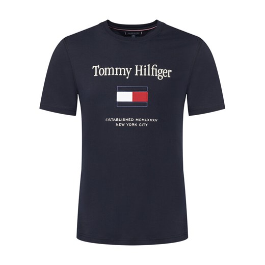 Tommy Hilfiger T-Shirt Embro Flag MW0MW42736 Granatowy Regular Fit ze sklepu MODIVO w kategorii T-shirty męskie - zdjęcie 187588706