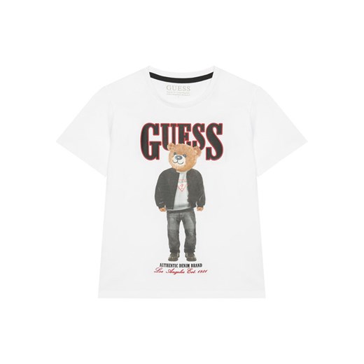 Guess T-Shirt L6RI11 K8HM4 Biały Regular Fit ze sklepu MODIVO w kategorii T-shirty chłopięce - zdjęcie 187588709