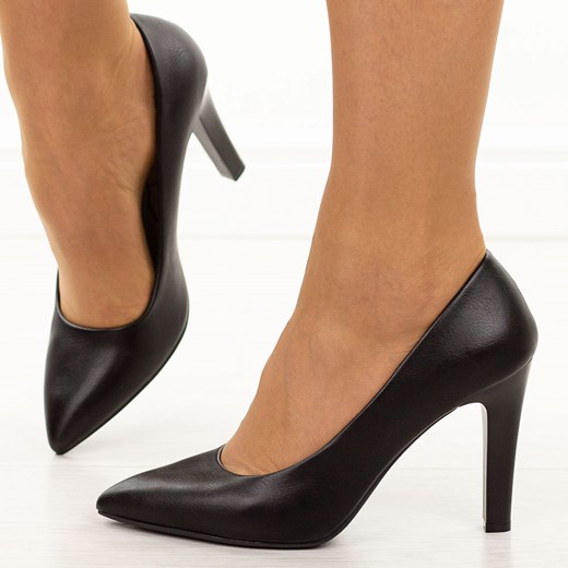 Czarne pu szpilki damskie Sergio Leone 1446 ze sklepu suzana.pl w kategorii Czółenka - zdjęcie 187589015