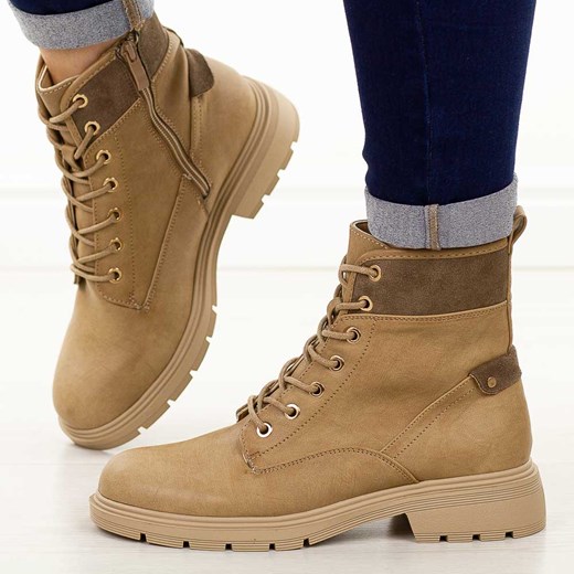 Beżowe botki damskie M.Daszyński 2501-3 ze sklepu suzana.pl w kategorii Botki - zdjęcie 187589035