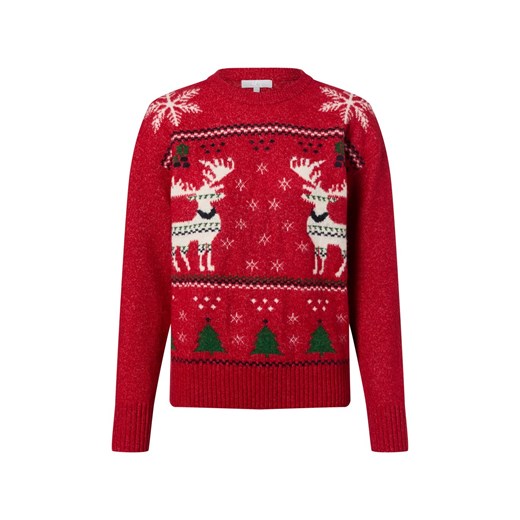 VG Damski sweter z dzianiny z zawartością wełny Kobiety Sztuczne włókno czerwony wzorzysty ze sklepu vangraaf w kategorii Swetry damskie - zdjęcie 187589145