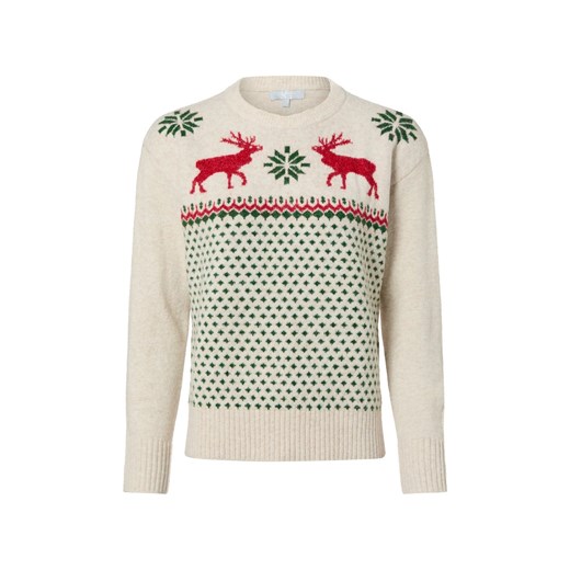 VG Damski sweter z dzianiny z zawartością wełny Kobiety Sztuczne włókno écru wzorzysty ze sklepu vangraaf w kategorii Swetry damskie - zdjęcie 187589146