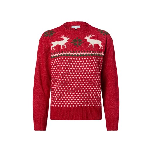 VG Damski sweter z dzianiny z zawartością wełny Kobiety Sztuczne włókno czerwony wzorzysty ze sklepu vangraaf w kategorii Swetry damskie - zdjęcie 187589147