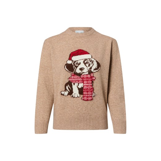 VG Damski sweter z dzianiny z zawartością wełny Kobiety Sztuczne włókno brązowy wzorzysty ze sklepu vangraaf w kategorii Swetry damskie - zdjęcie 187589149