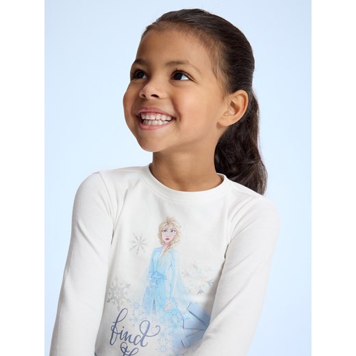 Reserved - Bluzka z nadrukiem Frozen - złamana biel ze sklepu Reserved w kategorii Bluzki dziewczęce - zdjęcie 187589955