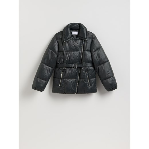 Reserved - Pikowana kurtka z paskiem - szary ze sklepu Reserved w kategorii Kurtki damskie - zdjęcie 187590137