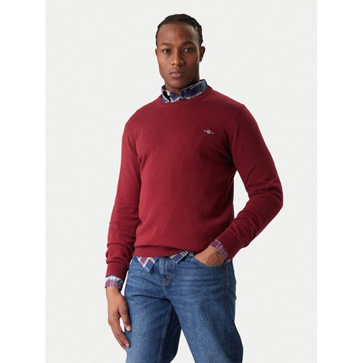 Gant Sweter 8030561 Czerwony Regular Fit ze sklepu MODIVO w kategorii Swetry męskie - zdjęcie 187591668