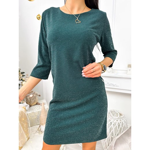 Zielona Połyskująca Sukienka ze sklepu ModnaKiecka.pl w kategorii Sukienki - zdjęcie 187592078