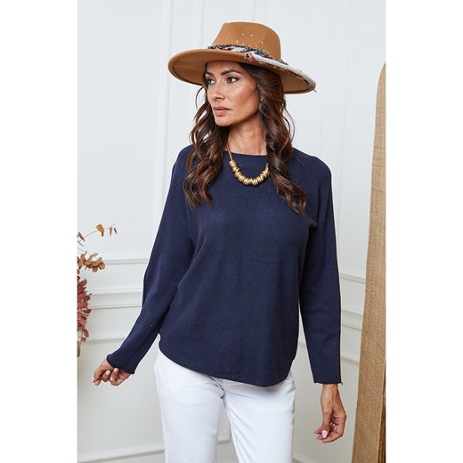 So Cachemire Sweter &quot;Ianaz&quot; w kolorze granatowym ze sklepu Limango Polska w kategorii Swetry damskie - zdjęcie 187593756