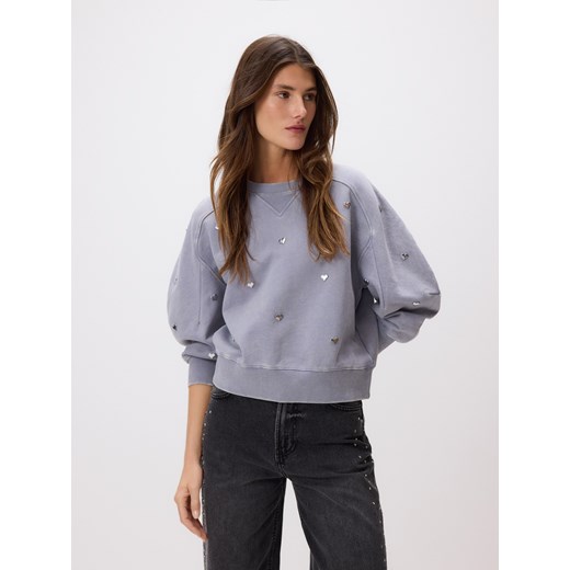 Reserved - Bluza w serca - ciemnoszary ze sklepu Reserved w kategorii Bluzy damskie - zdjęcie 187594616