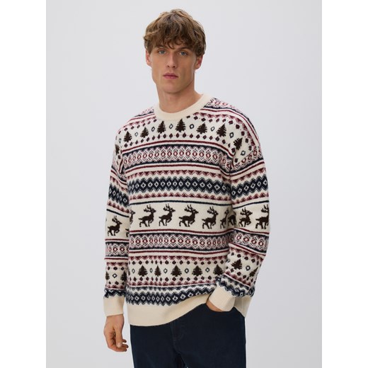 Reserved - Sweter ze świątecznym motywem - wielobarwny ze sklepu Reserved w kategorii Swetry męskie - zdjęcie 187595516