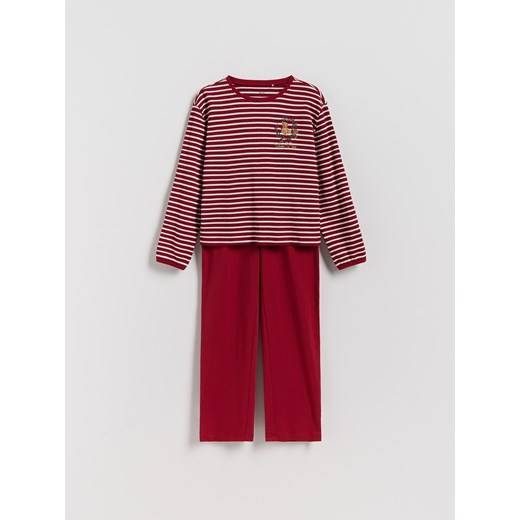 Reserved - Dwuczęściowa piżama z haftem - czerwony ze sklepu Reserved w kategorii Piżamy dziecięce - zdjęcie 187595678